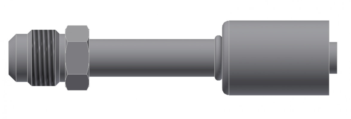 Image of A/C Refrigerant Hose Fitting - MALE FLARE, Strt - Red Barrier Steel Ftg from Sunair. Part number: SA-53201-06-06S