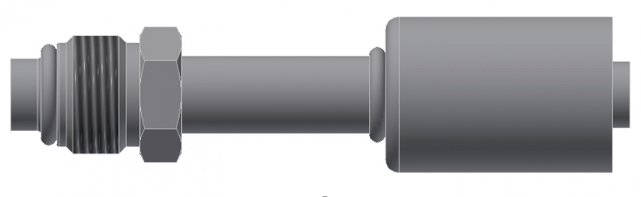 Image of A/C Refrigerant Hose Fitting - MALE-O-RING, LONG PILOT, Strt - Red Barrier Steel Ftg from Sunair. Part number: SA-53203-06-06S