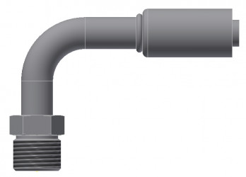 Image of A/C Refrigerant Hose Fitting - MALE INSERT O-RING, 90 degree  - Red Barrier Steel Ftg from Sunair. Part number: SA-53208-06-06S
