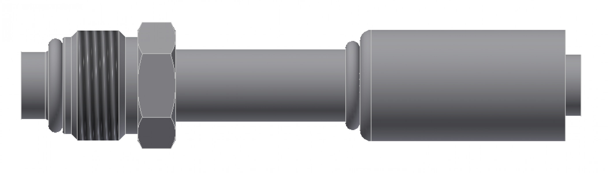 Image of A/C Refrigerant Hose Fitting - MALE-O-RING, SHORT PILOT, Strt - Red Barrier Steel Ftg from Sunair. Part number: SA-53213-06-06S