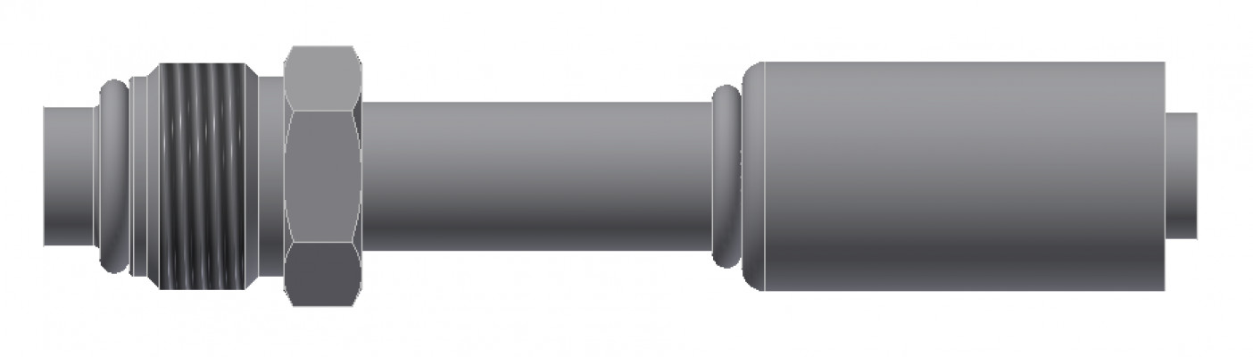 Image of A/C Refrigerant Hose Fitting - MALE-O-RING, SHORT PILOT, Strt - Red Barrier Steel Ftg from Sunair. Part number: SA-53213-08-08S