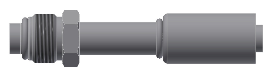 Image of A/C Refrigerant Hose Fitting - MALE-O-RING, SHORT PILOT, Straight - Red Barrier Steel Fitting from Sunair. Part number: SA-53213-12-12S