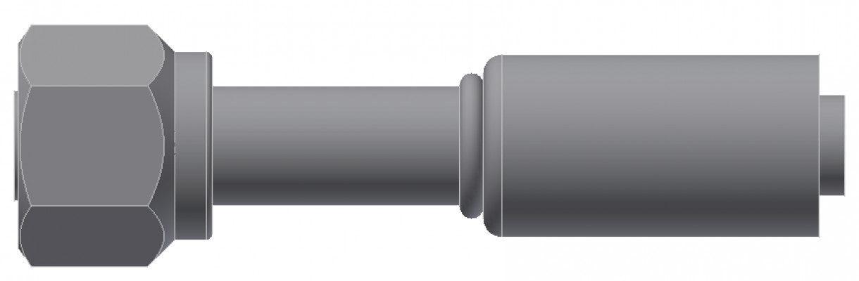 Image of A/C Refrigerant Hose Fitting - Fem-O-RING, LONG PILOT, Strt - Red Barrier Steel Ftg from Sunair. Part number: SA-53704-06-06S