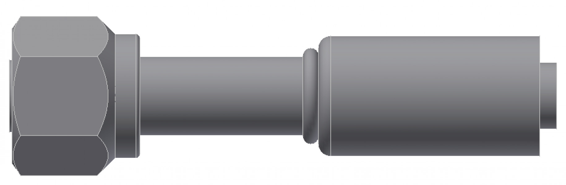 Image of A/C Refrigerant Hose Fitting - Fem-O-RING, LONG PILOT, Strt - Red Barrier Steel Ftg from Sunair. Part number: SA-53704-06-08S