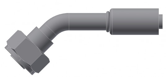 Image of A/C Refrigerant Hose Fitting - TUBE-O COMPRESSOR, 45 degree  - Red Barrier Steel Ftg from Sunair. Part number: SA-53708-10-12S