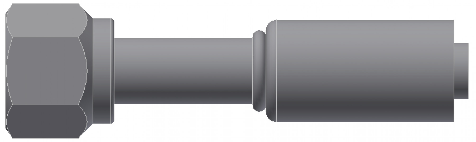 Image of A/C Refrigerant Hose Fitting - Fem-O-RING, LONG PILOT,Strt - Red Barrier Steel Ftg from Sunair. Part number: SA-53714-06-06S