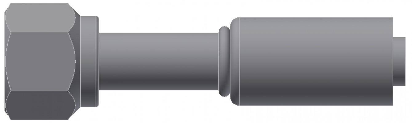 Image of A/C Refrigerant Hose Fitting - Fem-O-RING, LONG PILOT,Strt - Red Barrier Steel Ftg from Sunair. Part number: SA-53714-10-12S