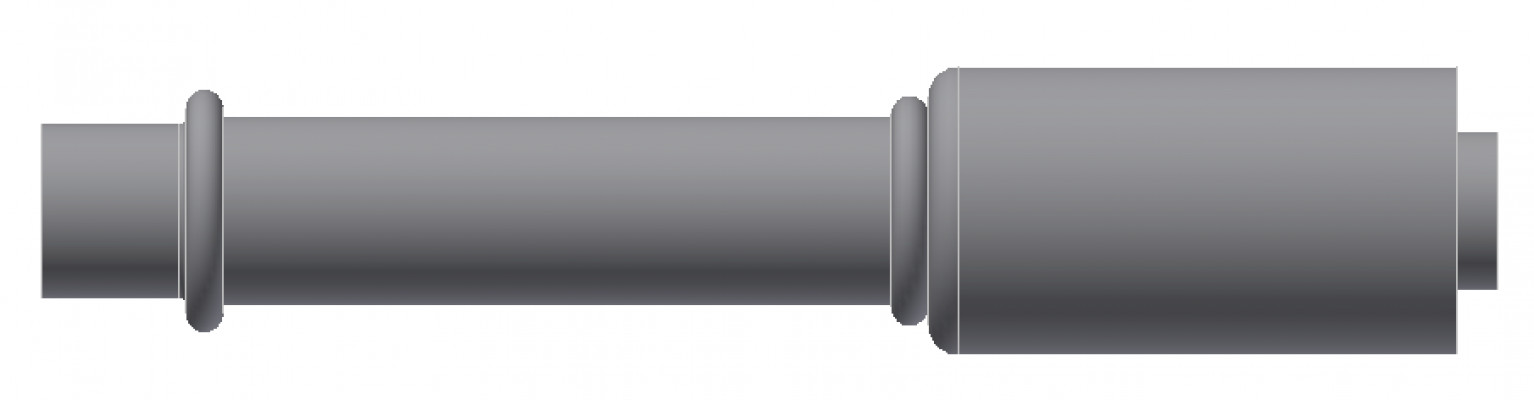 Image of A/C Refrigerant Hose Fitting - LONG PILOT W/O NUT, Strt - Red Barrier Steel Ftg from Sunair. Part number: SA-53724-06-06S