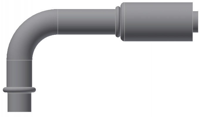 Image of A/C Refrigerant Hose Fitting - LONG PILOT W/O NUT, 90uc0u65533  - Red Barrier Steel Ftg from Sunair. Part number: SA-53726-08-08S