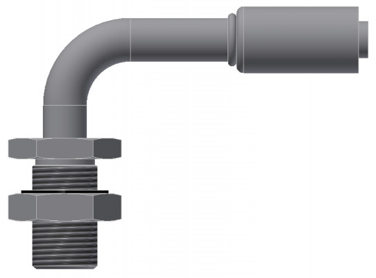 Image of A/C Refrigerant Hose Fitting - BULKHEAD MALE INSERT O-RING, 90uc0u65533  - Red Barrier Steel Ftg from Sunair. Part number: SA-53759-06-06S