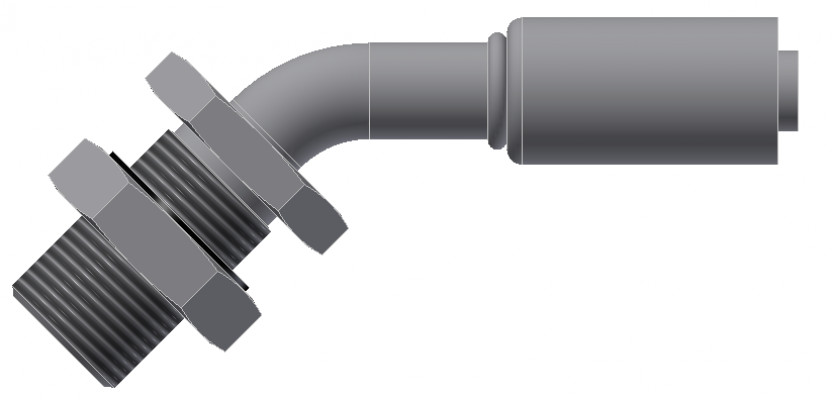 Image of A/C Refrigerant Hose Fitting - BULKHEAD MALE INSERT O-RING, 45uc0u65533  - Red Barrier Steel Ftg from Sunair. Part number: SA-53760-08-08S