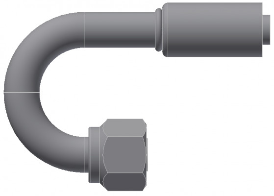 Image of A/C Refrigerant Hose Fitting - Fem O-RING, LONG PILOT, 180uc0u65533  - Red Barrier Steel Ftg from Sunair. Part number: SA-53771-10-10S