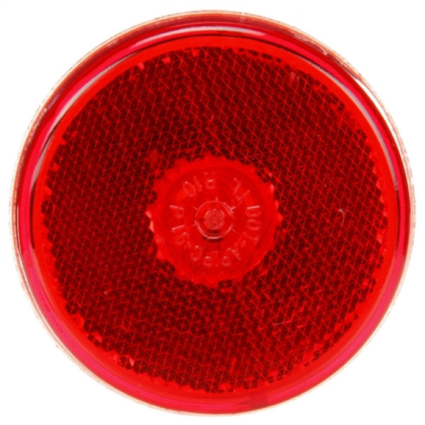 Image of 10 Series, Reflectorized, Incan., Red Round, 1 Bulb, M/C Light, PC, 12V from Trucklite. Part number: 10205R4