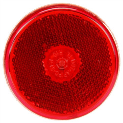 Image of 10 Series, Reflectorized, Incan., Red Round, 1 Bulb, M/C Light, PC, 12V from Trucklite. Part number: 10205R4