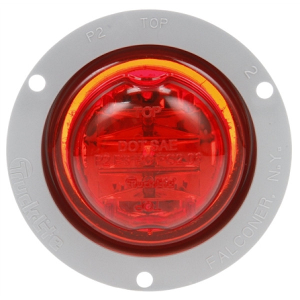 Image of 10 Series, High Profile, LED, Red Round, 8 Diode, M/C Light, PC, Gray Flange, 12V from Trucklite. Part number: 10279R