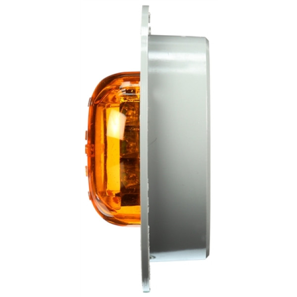 Image of 10 Series, High Profile, LED, Yellow Round, 8 Diode, M/C Light, PC, Gray Flange, 12V from Trucklite. Part number: 10279Y