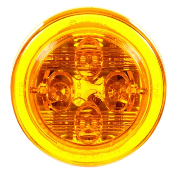 Image of 10 Series, LED, Yellow Round, 8 Diode, Low Profile, M/C Light, PC, 12V from Trucklite. Part number: 10286Y