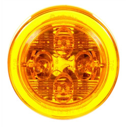 Image of 10 Series, LED, Yellow Round, 8 Diode, Low Profile, M/C Light, PC, 12V from Trucklite. Part number: 10286Y