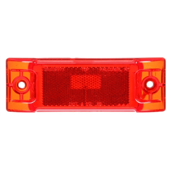Image of Super 21, Reflectorized, Incan., Red Rectangular, 1 Bulb, M/C Light, P2, 2 Screw, 12V, Kit from Trucklite. Part number: 21002R