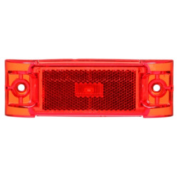 Image of 21 Series, Reflectorized, LED, Red Rectangular, 1 Diode, M/C Light, PC, 2 Screw, 12V from Trucklite. Part number: 21251R