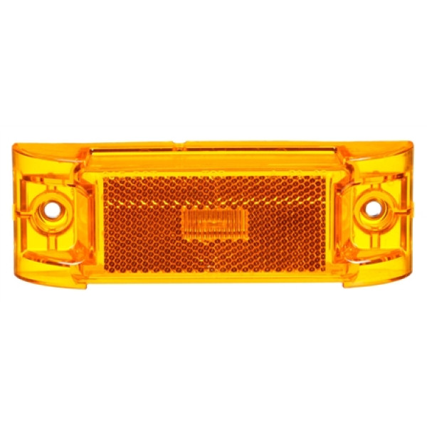 Image of 21 Series, Reflectorized, LED, Yellow Rectangular, 2 Diode, M/C Light, PC, 2 Screw, 12V from Trucklite. Part number: 21251Y