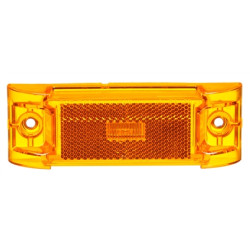 Image of 21 Series, Reflectorized, LED, Yellow Rectangular, 2 Diode, M/C Light, PC, 2 Screw, 12V from Trucklite. Part number: 21251Y
