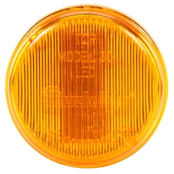 Image of 30 Series, LED, Yellow Round, 2 Diode, Low Profile, M/C Light, P3, Black Grommet, 12V, Kit from Trucklite. Part number: 30070Y