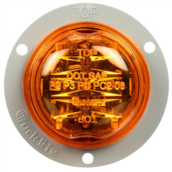 Image of 30 Series, LED, Yellow Round, 8 Diode, High Profile, M/C Light, PC, Gray Flange, 12V from Trucklite. Part number: 30279Y