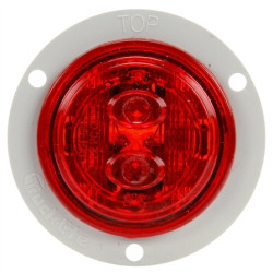 Image of 30 Series, LED, Red Round, 6 Diode, Low Profile, M/C Light, PC, Gray Flange, 12V from Trucklite. Part number: 30289R