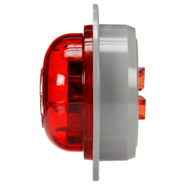 Image of 30 Series, LED, Red Round, 8 Diode, High Profile, M/C Light, PC, Gray Flange, 12V from Trucklite. Part number: 30379R