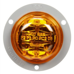 Image of 30 Series, LED, Yellow Round, 8 Diode, High Profile, M/C Light, PC, Gray Flange, 12V from Trucklite. Part number: 30379Y