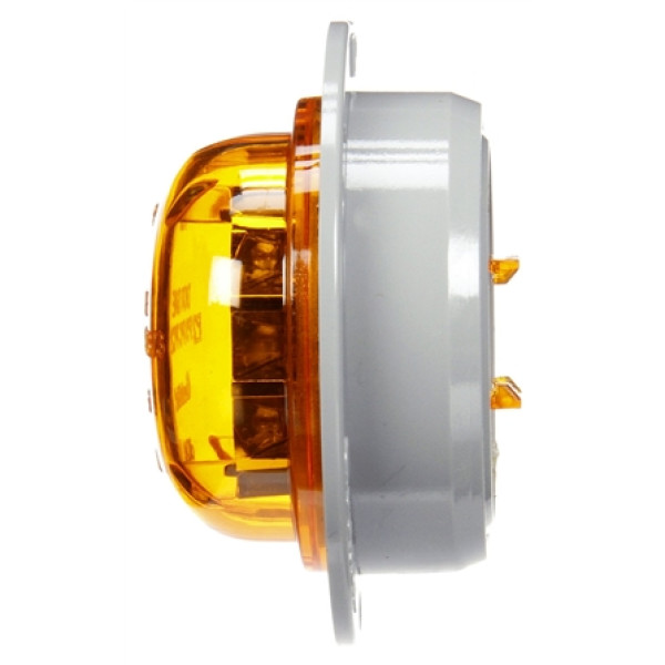 Image of 30 Series, LED, Yellow Round, 8 Diode, High Profile, M/C Light, PC, Gray Flange, 12V from Trucklite. Part number: 30379Y