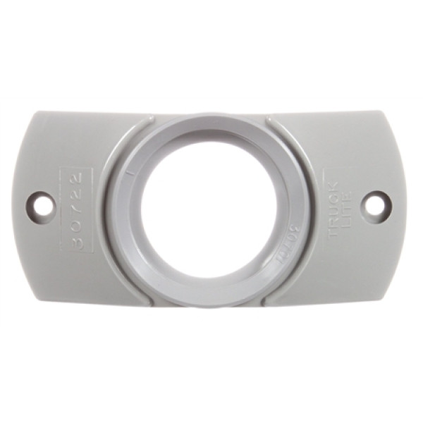 Image of 30 Series, Gray Grommet, Deflector Mount, 30 Series Lights, Round, Gray, 2 Screw Bracket Mount, Kit from Trucklite. Part number: 30405