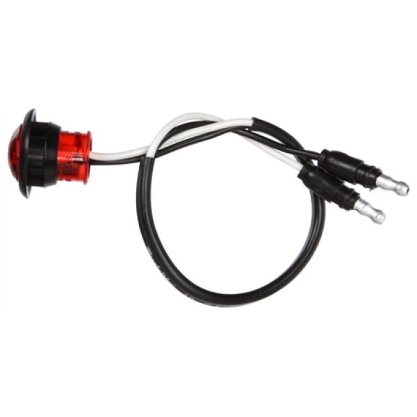 Image of 33 Series, LED, Red Round, 1 Diode, M/C Light, PC, Black Grommet, 12V, Kit from Trucklite. Part number: 33075R