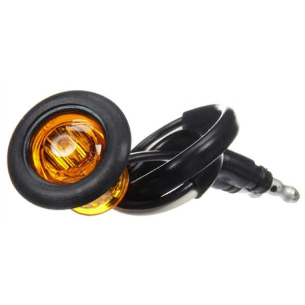 Image of 33 Series, LED, Yellow Round, 1 Diode, M/C Light, PC, Black Grommet, 12V, Kit from Trucklite. Part number: 33075Y