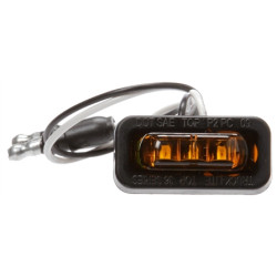 Image of 36 Series, LED, Yellow Rectangular, 3 Diode, Flex-Lite Side Exit, M/C Light, PC, Adhesive, 12V from Trucklite. Part number: 36105Y