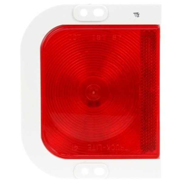 Image of 41 Series, LH Side, Incan., Red, Rectangular, 1 Bulb, S/T/T, White Flange, PL-3, 12V from Trucklite. Part number: 41202R
