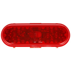 Image of 60 Series, LED, Red, Oval, 26 Diode, S/T/T, Black Grommet, Fit 'N Forget S.S., Straight PL-3 Female, 12V, Kit from Trucklite. Part number: 60050R