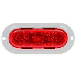 Image of 60 Series, LED, Red, Oval, 26 Diode, S/T/T, Gray Flange, Fit 'N Forget S.S., 12V from Trucklite. Part number: 60252R