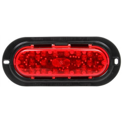 Image of 60 Series, LED, Red, Oval, 26 Diode, S/T/T, Black Flange, Fit 'N Forget S.S., 12V from Trucklite. Part number: 60256R