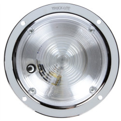 Image of 80 Series, Incan., 1 Bulb, Clear, Round, Dome Light, Chrome Bracket, 12V from Trucklite. Part number: 80350