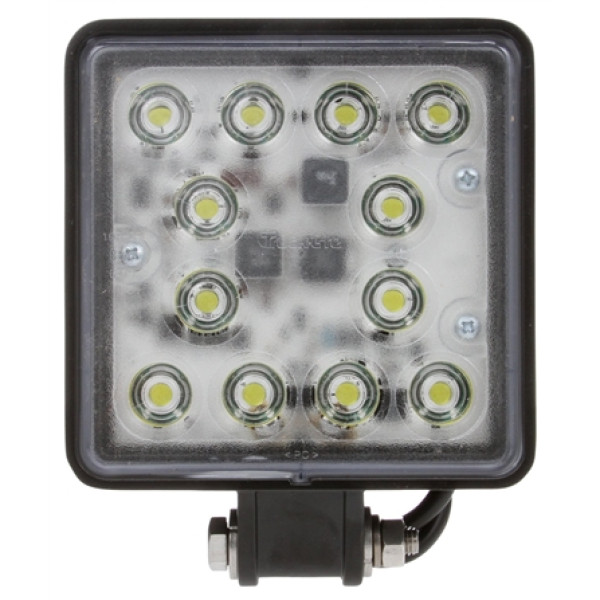 Image of Super 81 4x4 in. Square LED Work Light, Black, 12 Diode, 2650 Lumen, Blunt Cut, 12-24V from Trucklite. Part number: 81500
