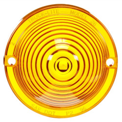 Image of Circular, Yellow, Acrylic, Replacement Lens, 2 Screw from Trucklite. Part number: 99066Y