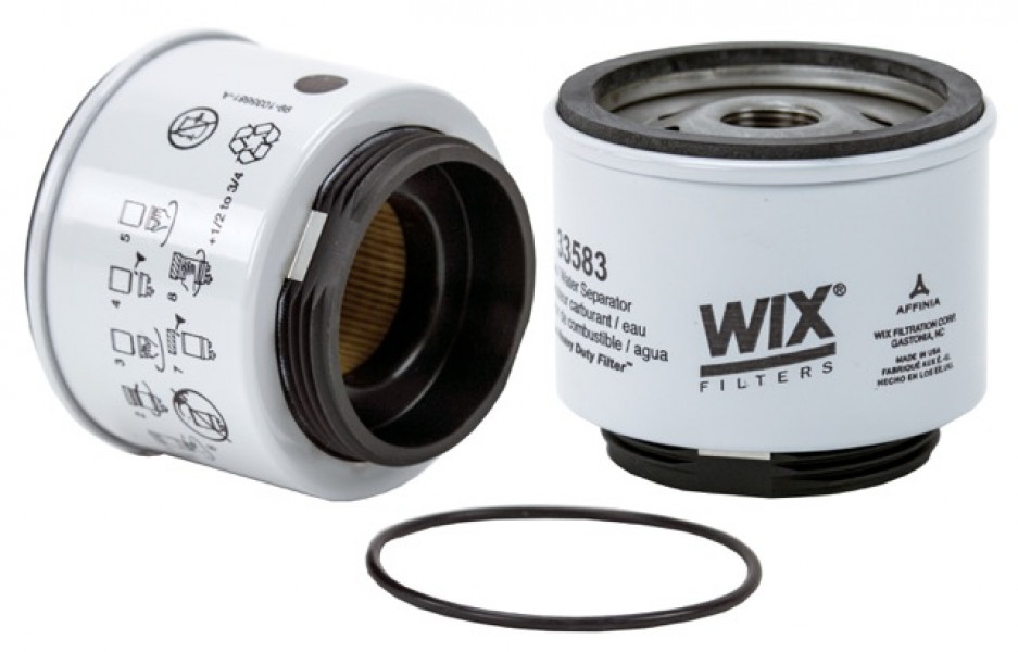 Image of WIX Spin On Fuel Water Separator w/ Open End Bottom from WIX. Part number: 33583