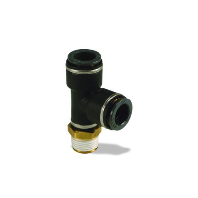 Image of PUSHLK M/R TEE 1/4&1/2"TUBE, 1/2 THD from Velvac Inc. Part number: 016410