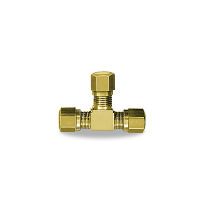 Image of TEE ENDS TUBE, BRASS, 3/8 X 1/4 from Velvac Inc. Part number: 016482