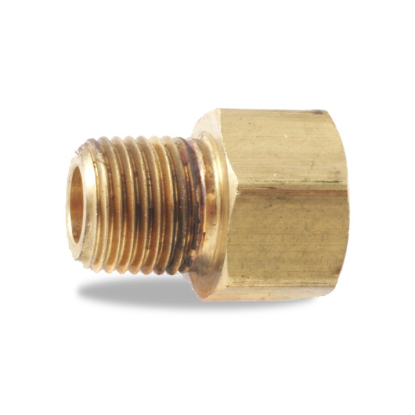 Image of ADAPTER, BRASS, 3/8 TO 1/8 NPTF from Velvac Inc. Part number: 018036