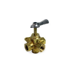 Image of 4-WAY FUEL COCK VALVE 3/8 FPT from Velvac Inc. Part number: 060001